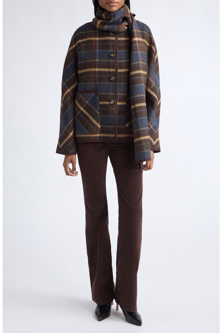 Martine Dickey Scarf Coat, Alternate, color, NAVY MULTI