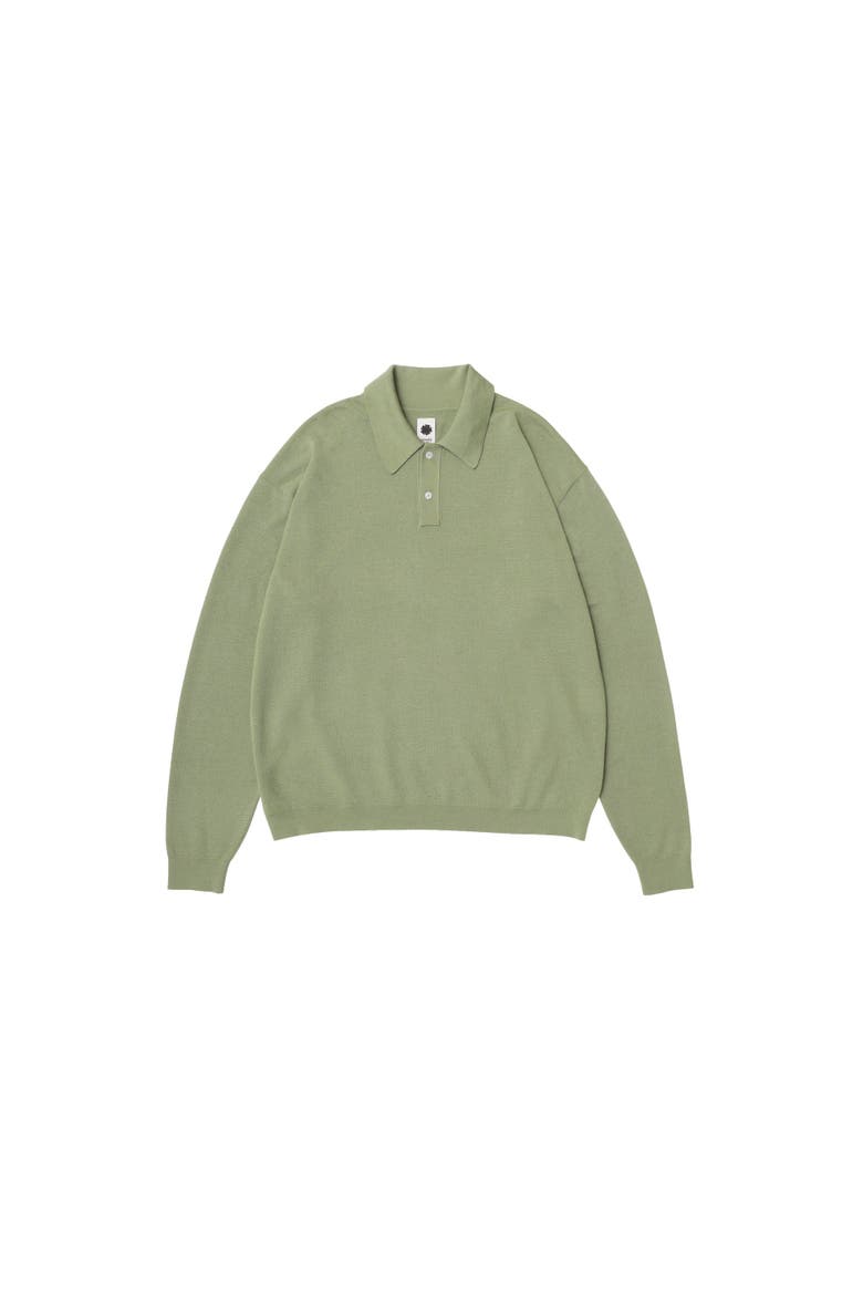 Lightweight Knit Polo Sweater, Main, color, Faded Lime
