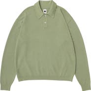 vowels Lightweight Knit Polo Sweater