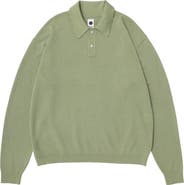 vowels Lightweight Knit Polo Sweater
