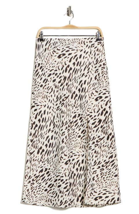 Front Slit Satin Skirt