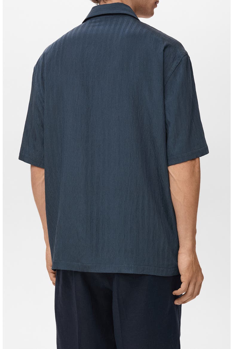 Stripe Embroidered Camp Shirt, Alternate, color, NAVY