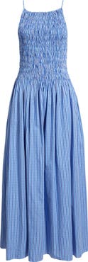 Faithfull the Brand Laia Gingham Shirred Bodice Maxi Dress
