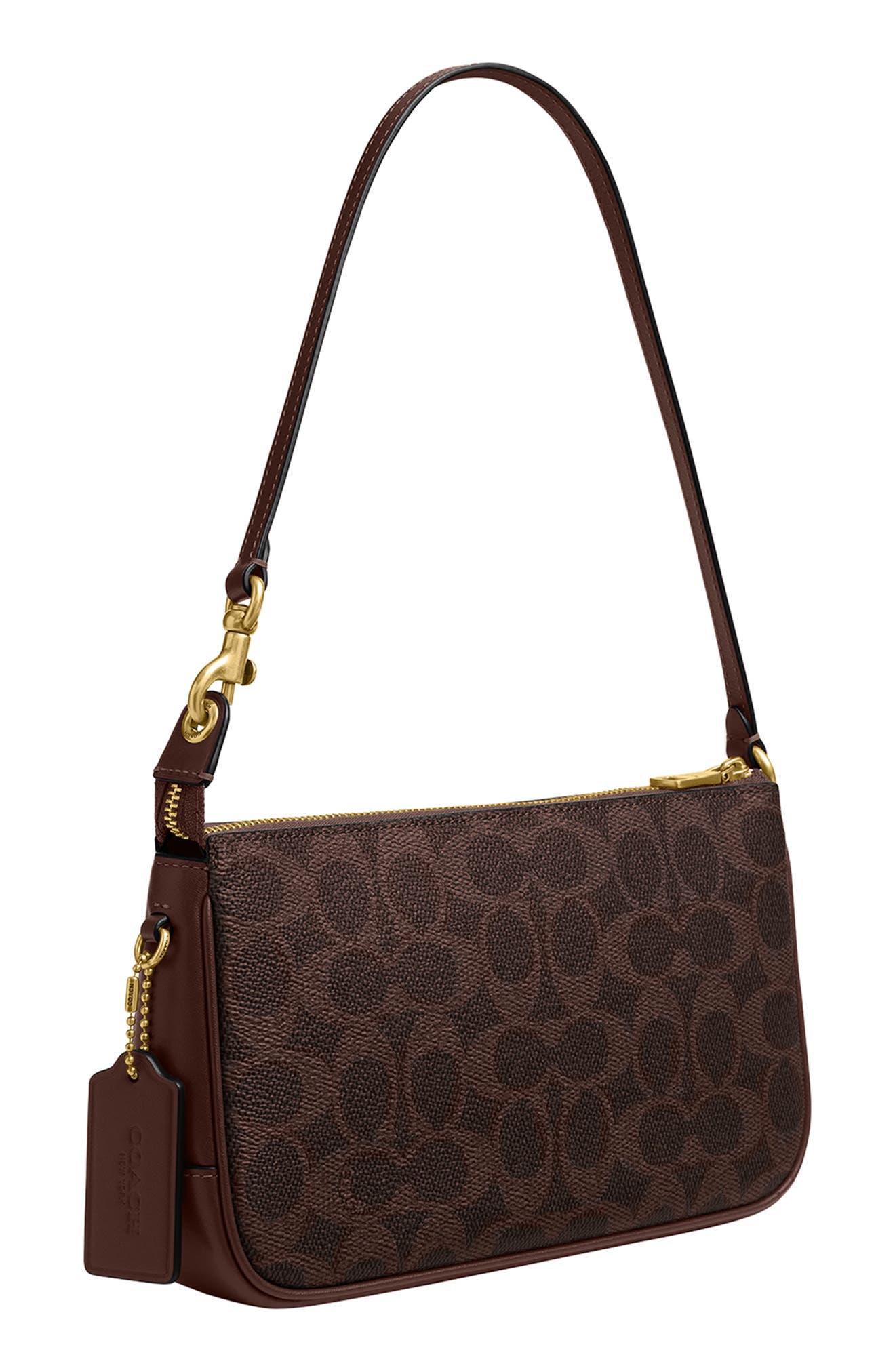 COACH Plaza Signature Coated Canvas Shoulder Bag, Alternate, color, 