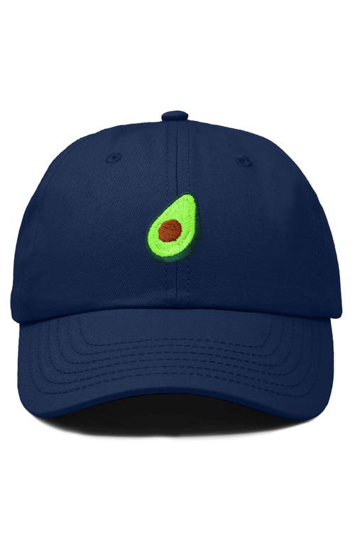 Dalix Avocado Embroidered Food Hat In Navy Blue