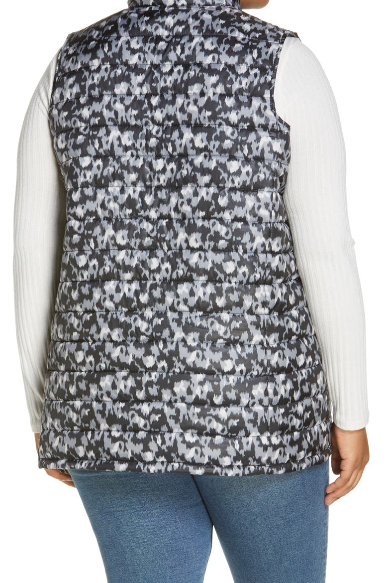 Quilted Puffer Vest, Alternate, color, BLACK IKAT
