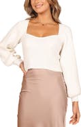 Petal & Pup Gia Sweetheart Neck Rib Sweater