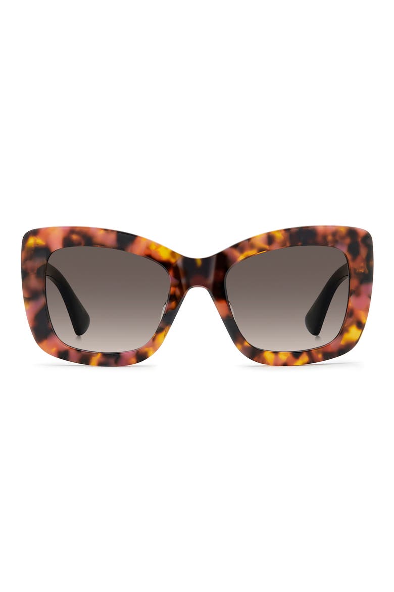 54mm Rectangular Sunglasses, Main, color, FUCHSIA HAVANA/ BROWN SF