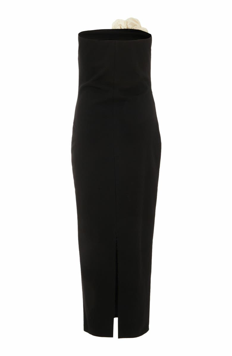 QUIZ Scuba Crepe Flower Detail Maxi Dress, Alternate, color,