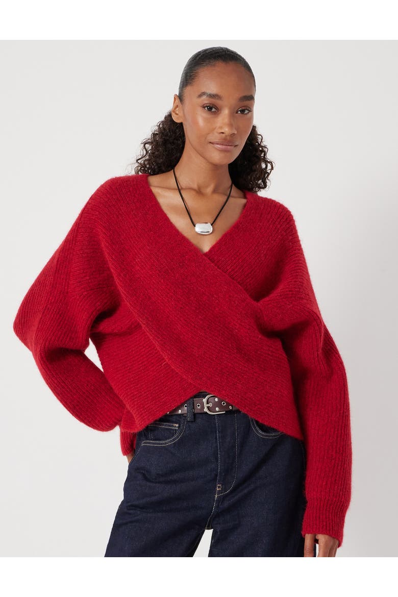 Betty Wool Blend Sweater, Main, color, Fiery Red