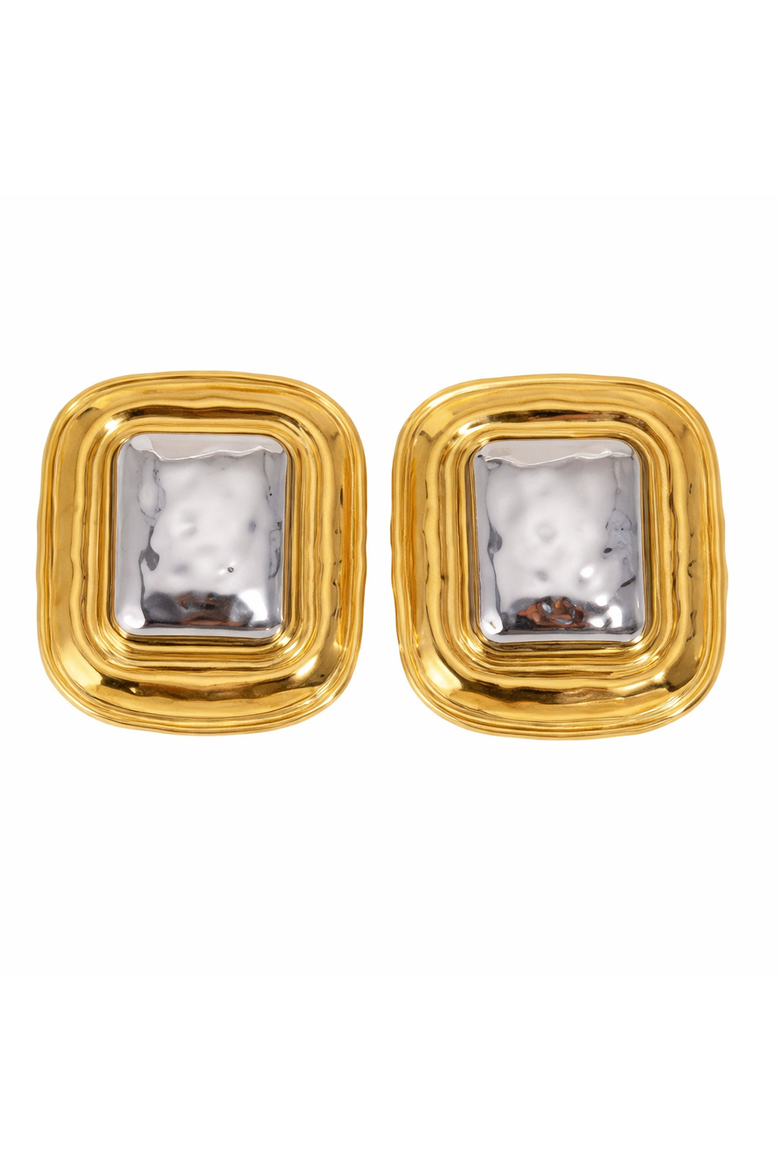 Blair Gold Square Earrings, Main, color, Gold & Silver