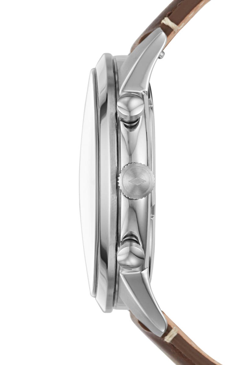 Fossil Townsman Chronograph Leather Strap Watch, 44mm, Alternate, color, 