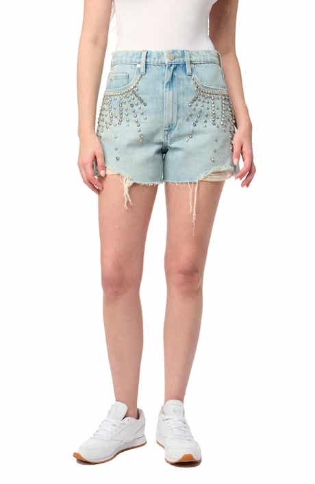 BLANKNYC Studded Cutoff Denim Shorts