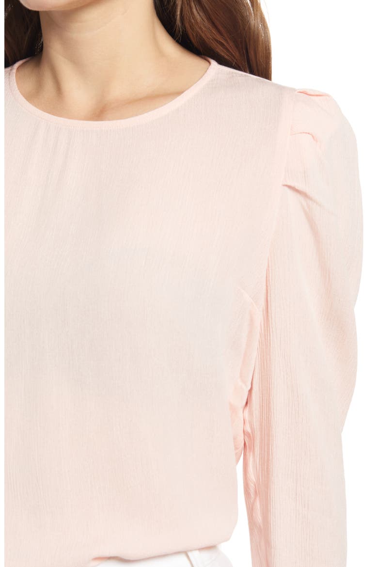 Pleated Sleeve Top, Alternate, color, BLUSH