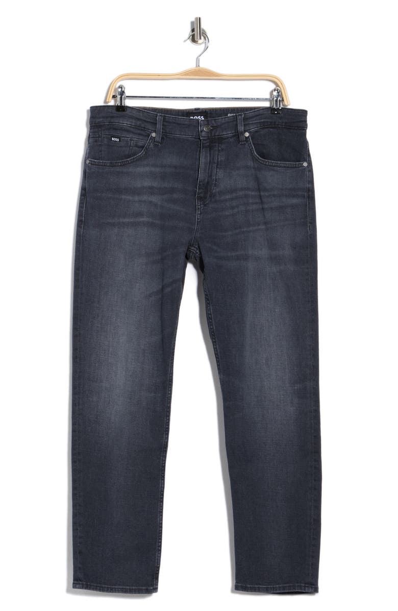 BOSS Maine Regular Fit Straight Leg Jeans, Main, color, Black