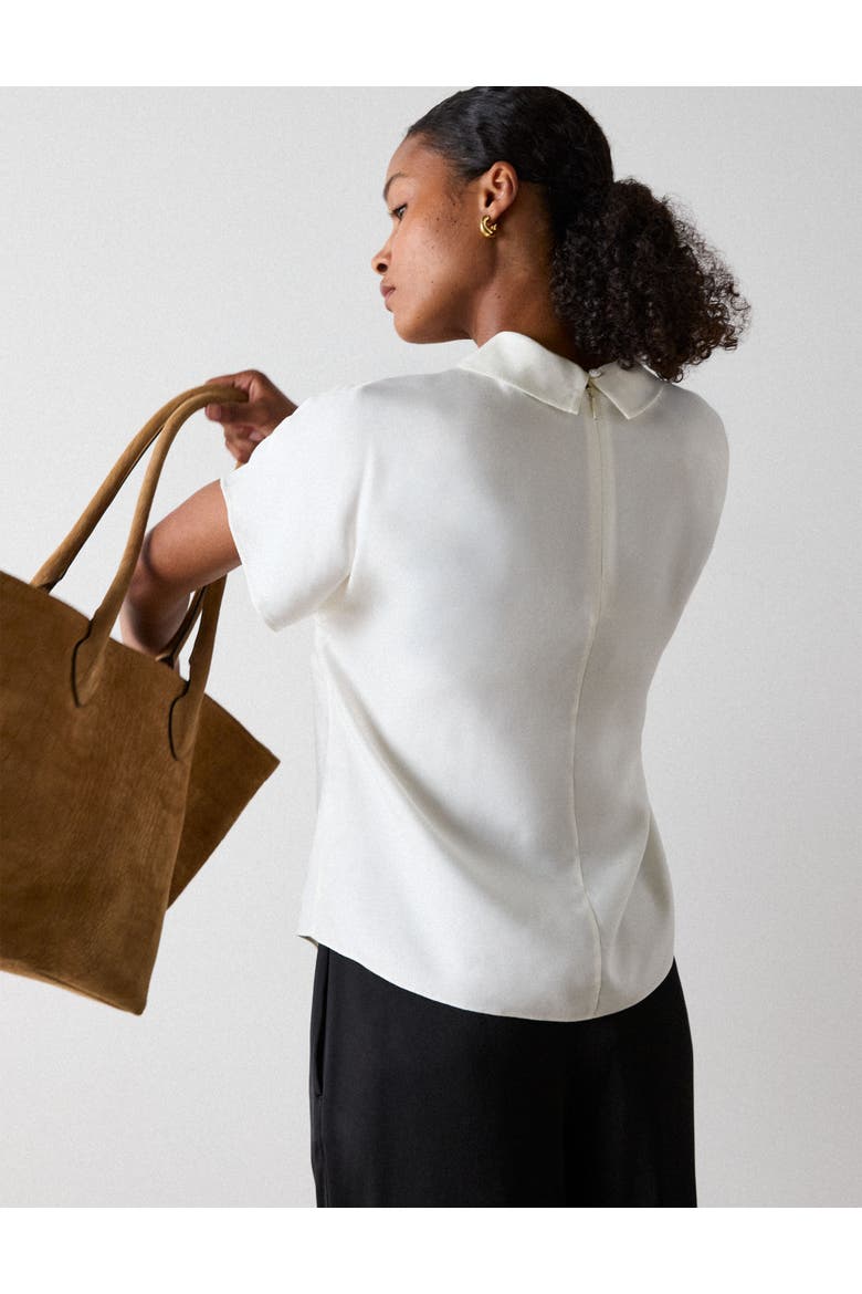 Seam Detail Funnel Neck Blouse, Alternate, color, Ivory