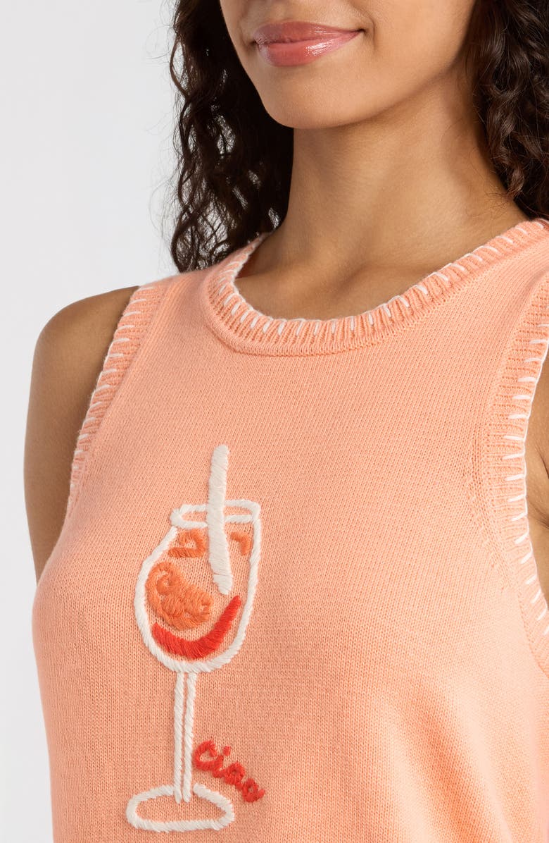 Marine Layer Marisol Cotton Sweater Vest, Alternate, color, Aperol