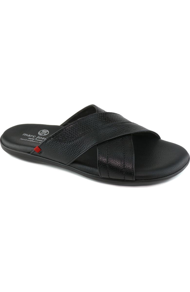 Marc Joseph New York Boone Ave Slide Sandal, Main, color, Black Grainy