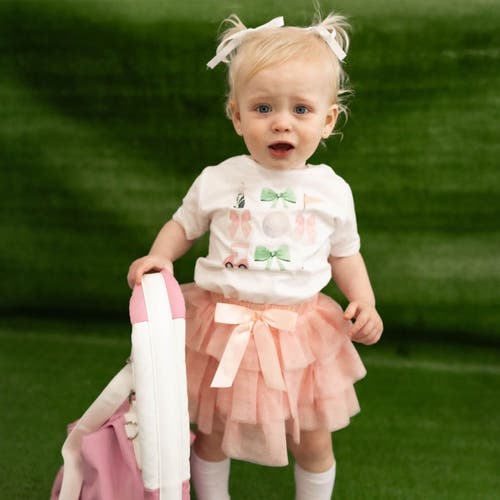 Sweet Wink Bow Golf Girl Short Sleeve Romper In White