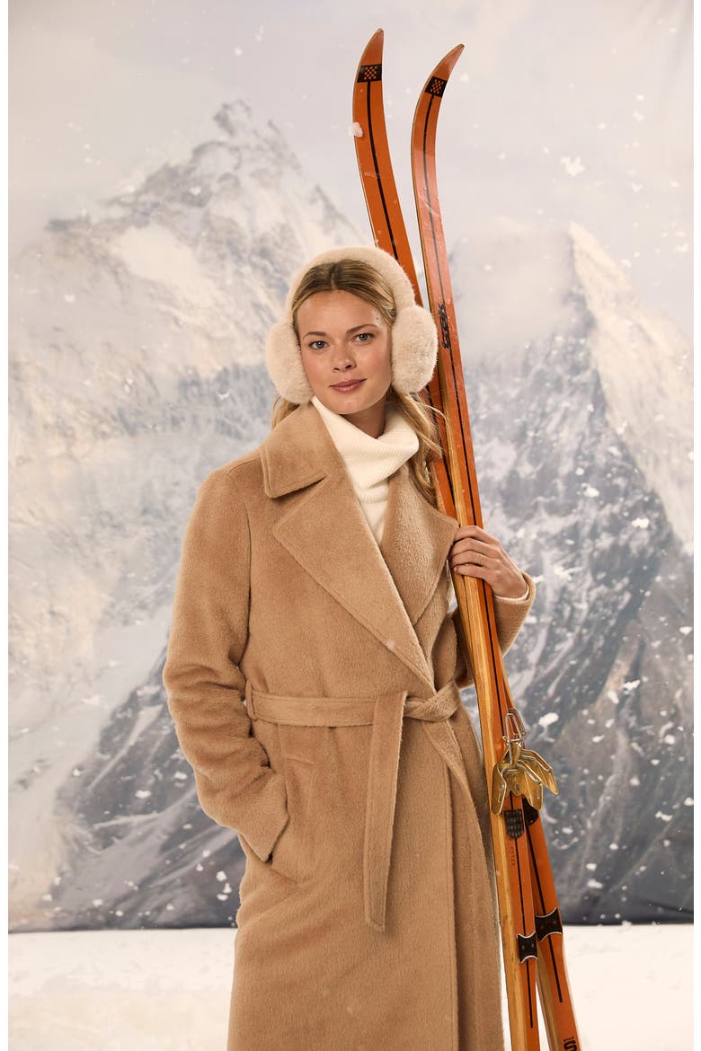 Wool Blend Belted Wrap Coat, Alternate, color, CAMEL