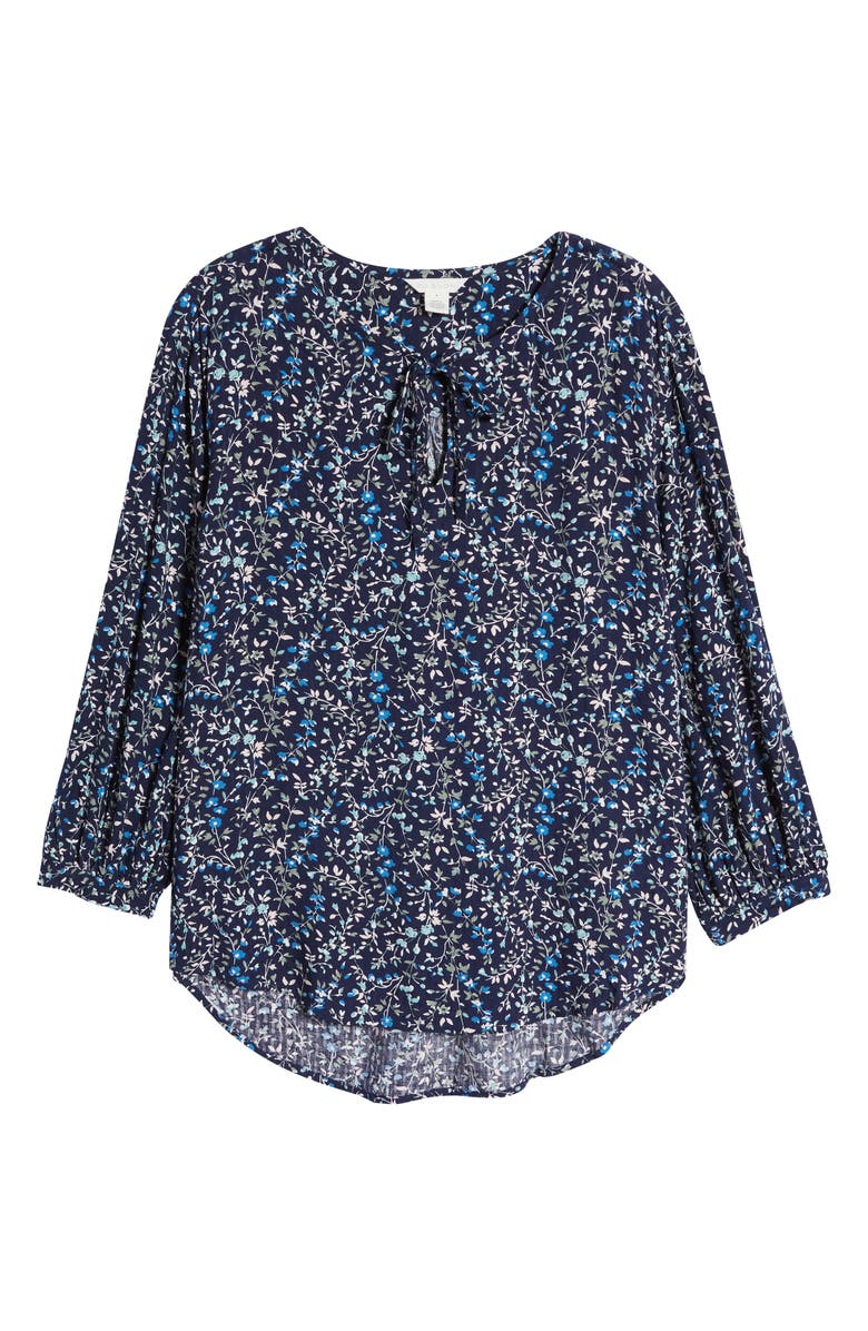 Caslon<sup>®</sup> Floral Split Neck Shirt, Alternate, color,
