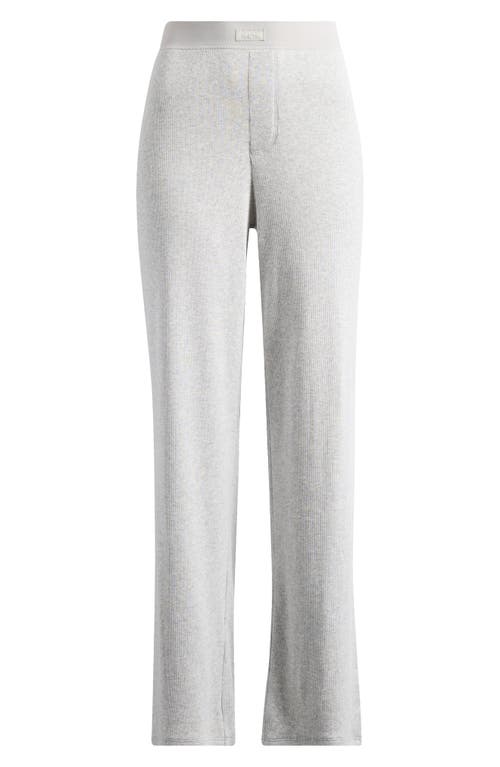 Skims Sheer Rib Pajama Pants In Gray
