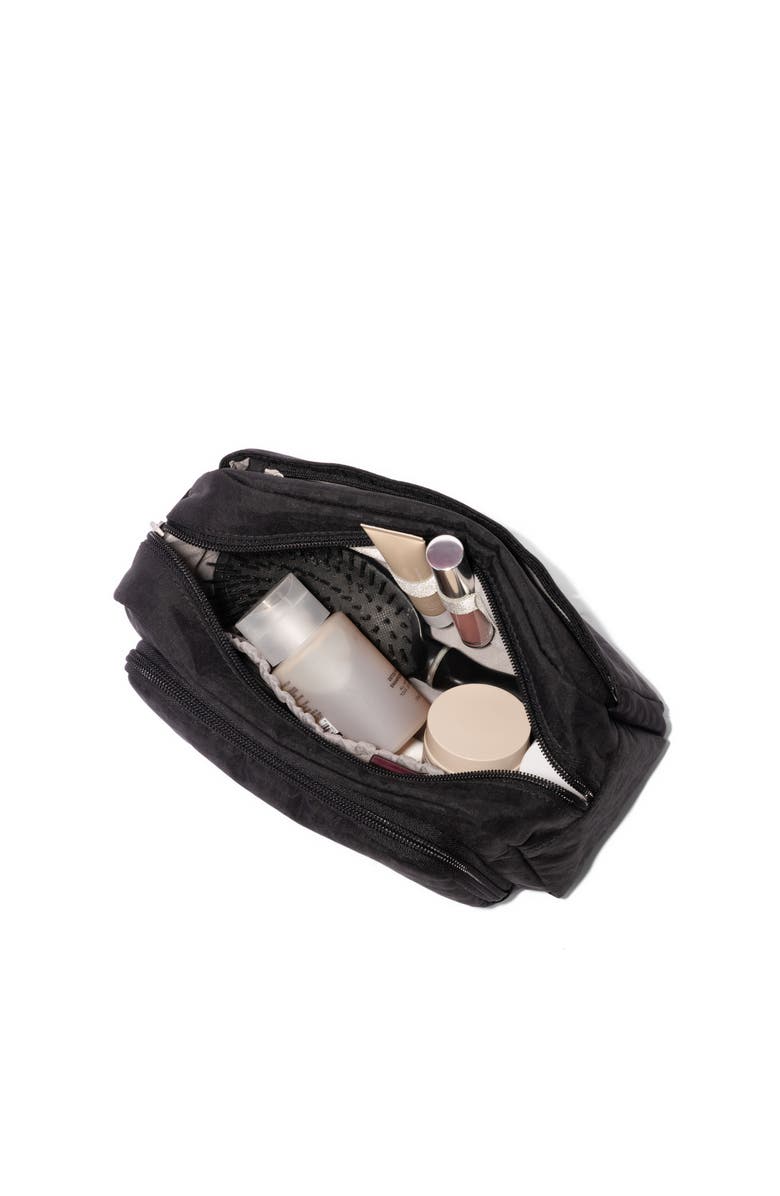 BAGGALLINI Pocket Cosmetic Bag with Brush Organization, Alternate, color, Black Cheetah Emboss
