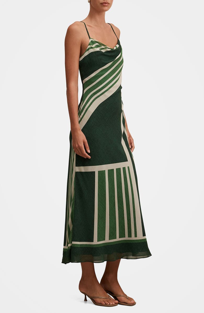 Ever New Annika Strappy Midi Dress, Alternate, color, Verde Stripe