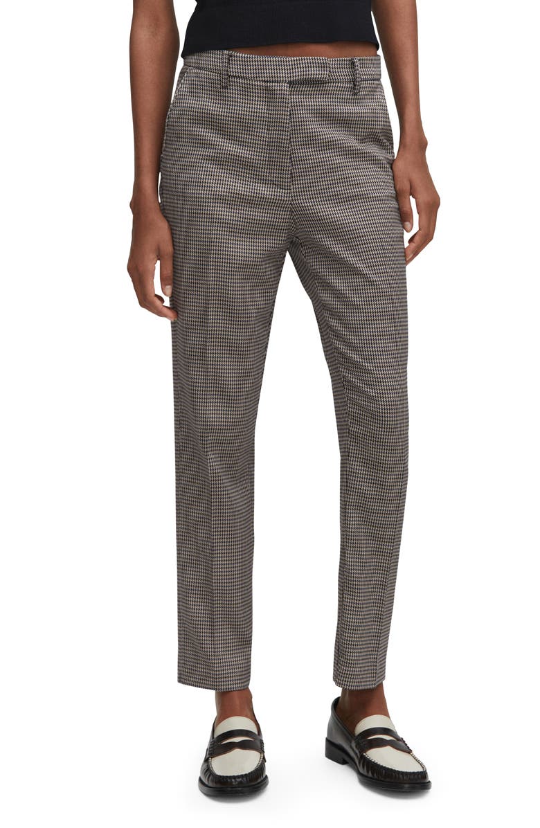 MANGO Houndstooth Ankle Skinny Suit Pants, Main, color,