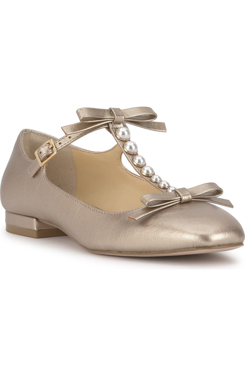 Jessica Simpson Jolliya T-Strap Flat, Main, color, Gold