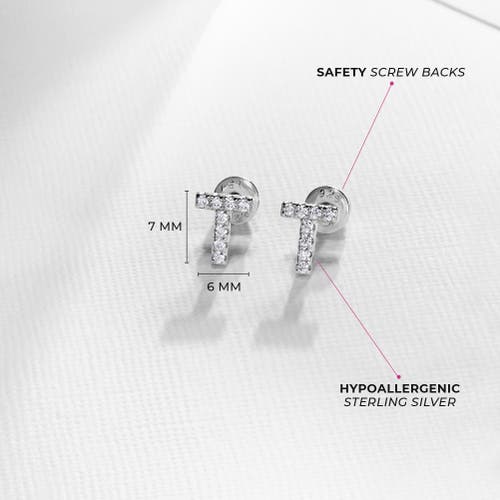 Shop In Season Jewelry Cubic Zirconia Letter Initial Earrings In Letter U