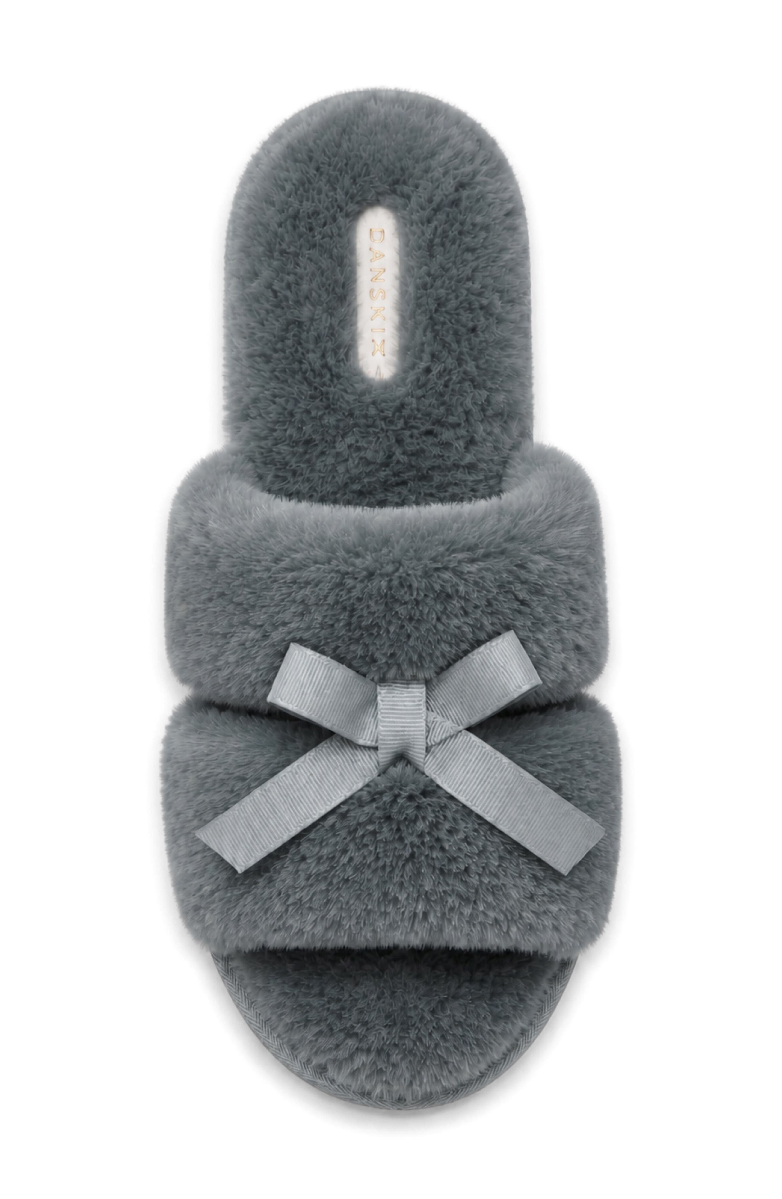 Lennon Faux Fur Scuff Slipper, Alternate, color, BLUE