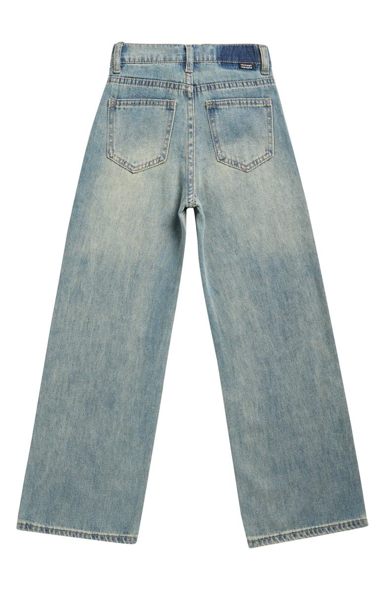 Vintage Havana Kids' Bow Rhinestone Wide Leg Jeans, Alternate, color,