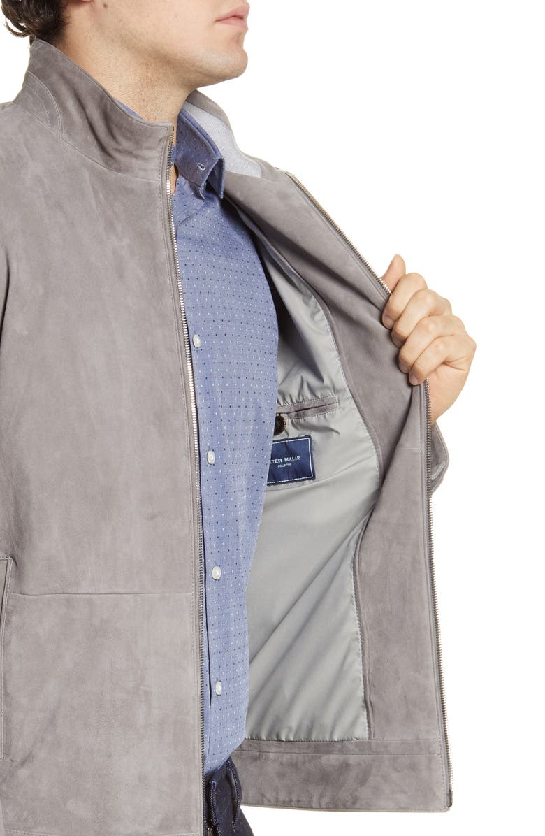 Peter Millar Spring Sails Stretch Suede Zip Jacket, Alternate, color, 