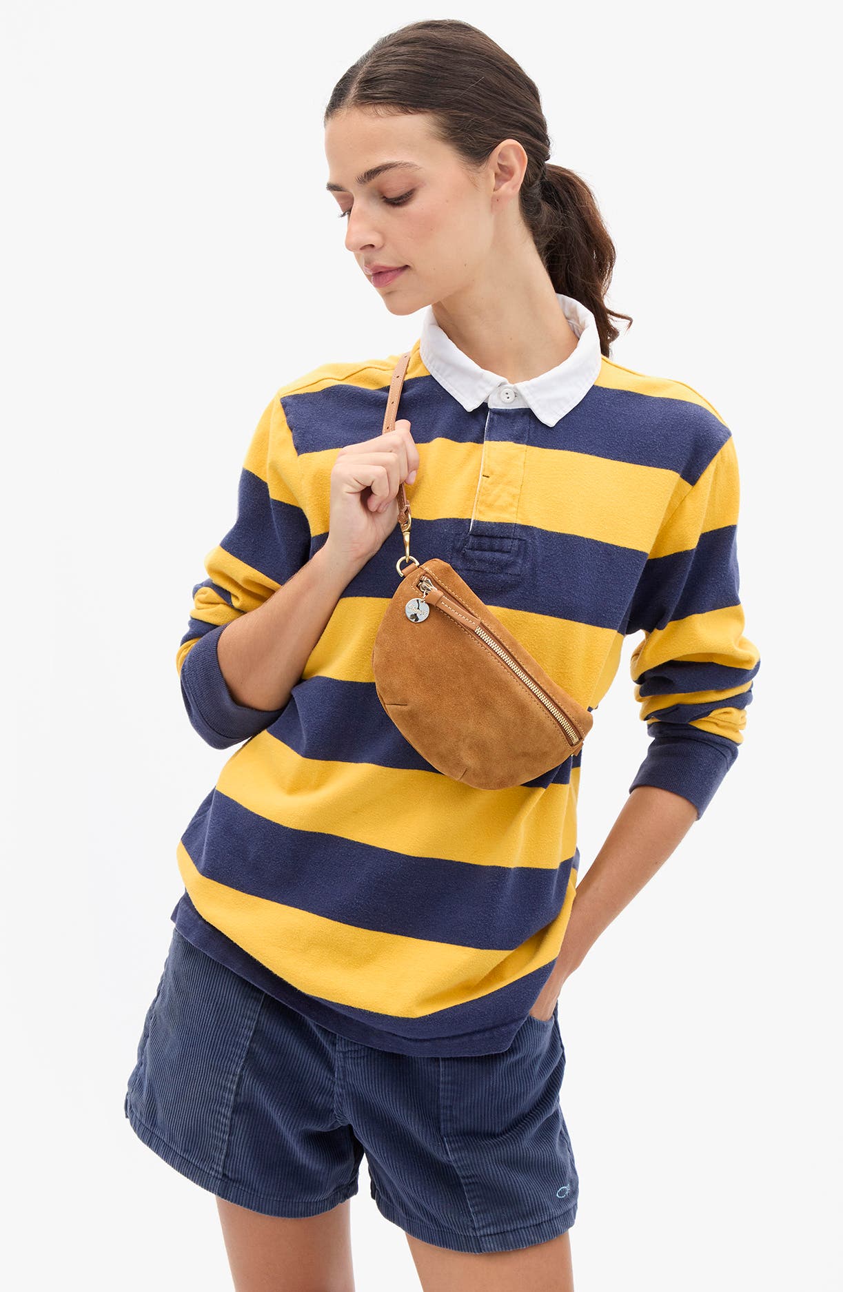 Petite Suede Fanny Pack, Alternate, color, CARAMEL