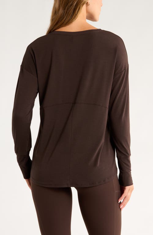 Zella Breathe Long Sleeve T-shirt In Brown