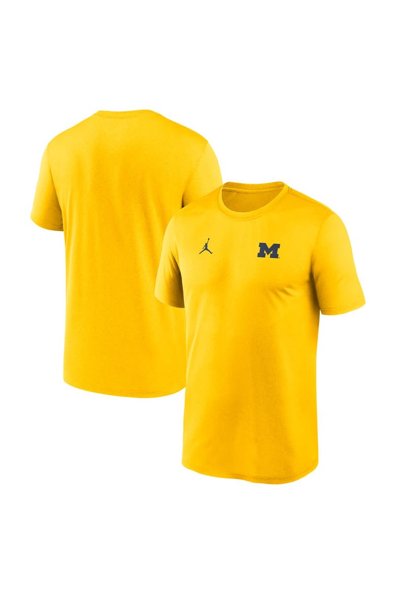 Men's Jordan Brand Maize Michigan Wolverines 2025 Sideline Small Logo Legend Performance T-Shirt, Alternate, color, Maize