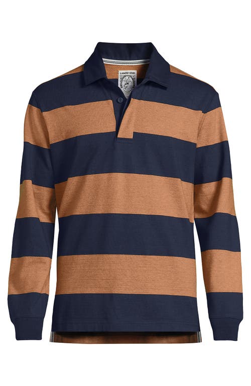 Lands' End Long Sleeve Rugby Shirt In Blue