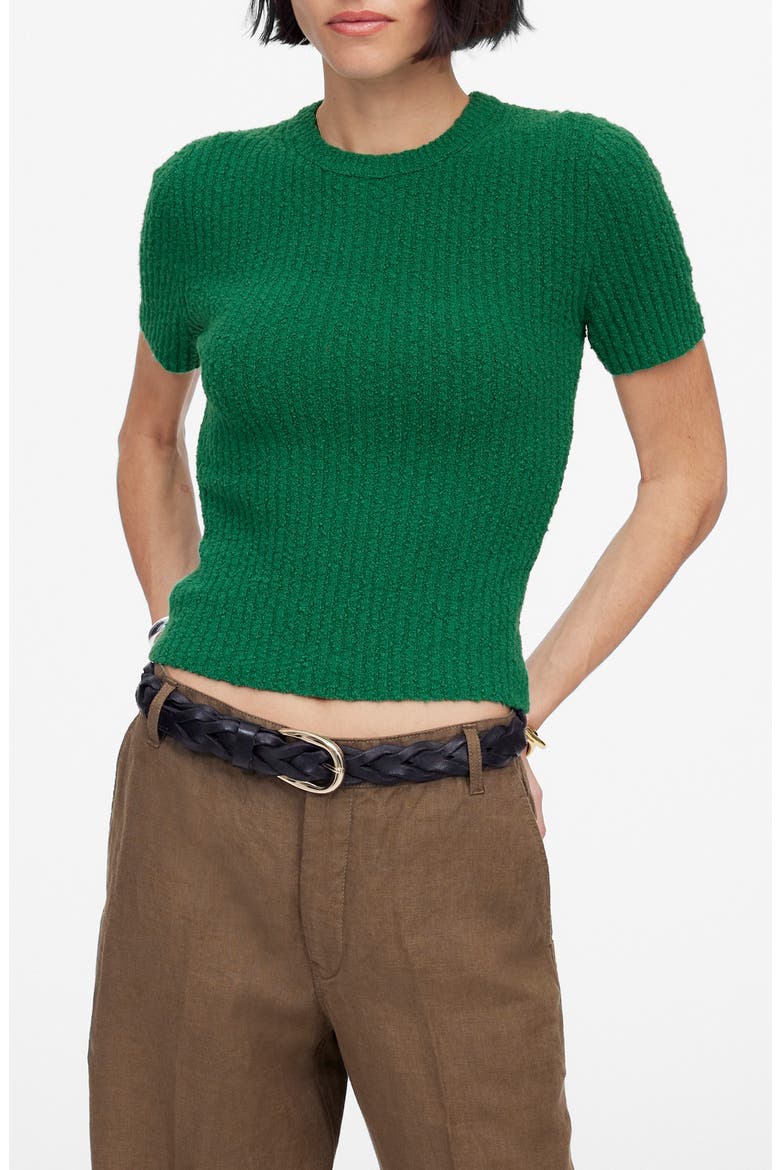 Bouclé Knit Sweater Top, Main, color, KELLY GREEN