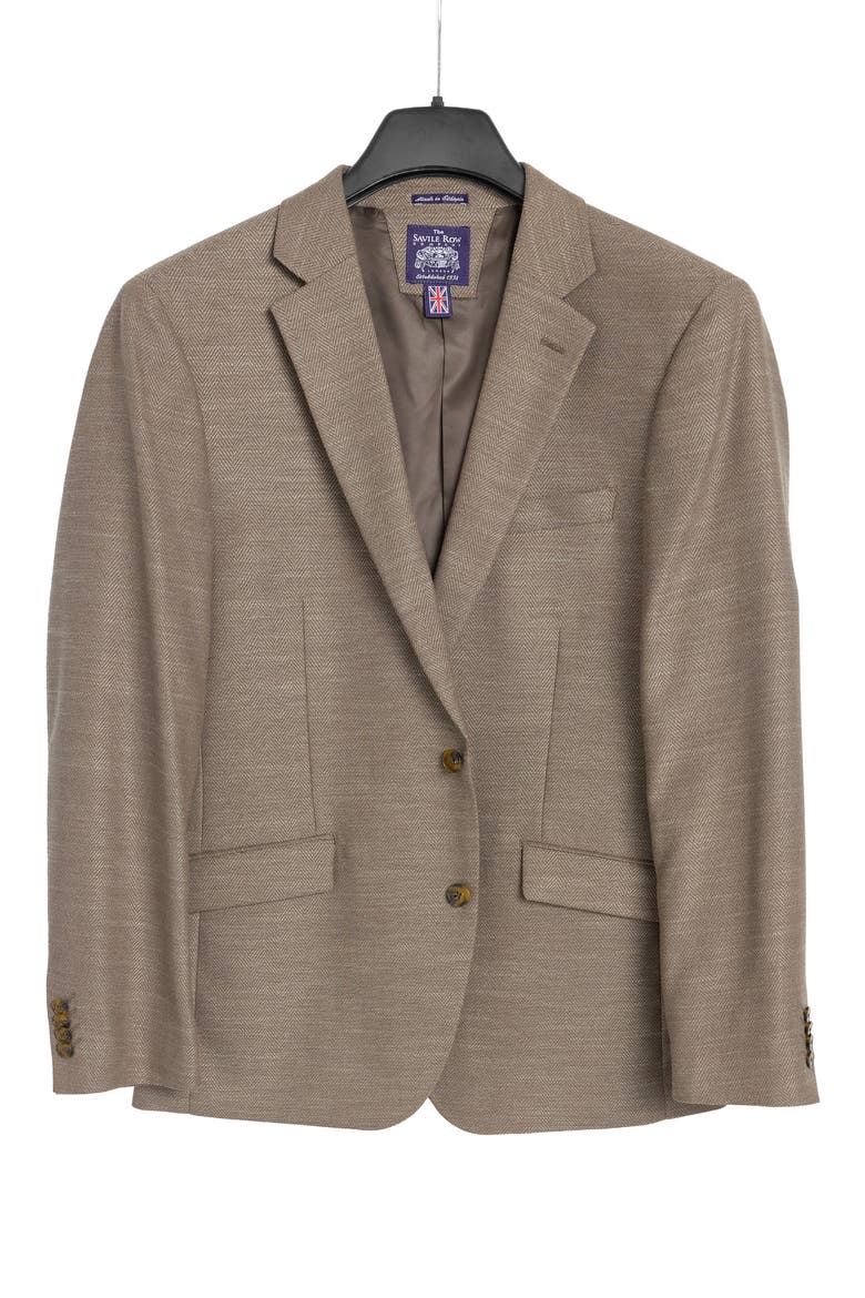 Herringbone Slim Fit Sport Coat, Alternate, color, COFFEE