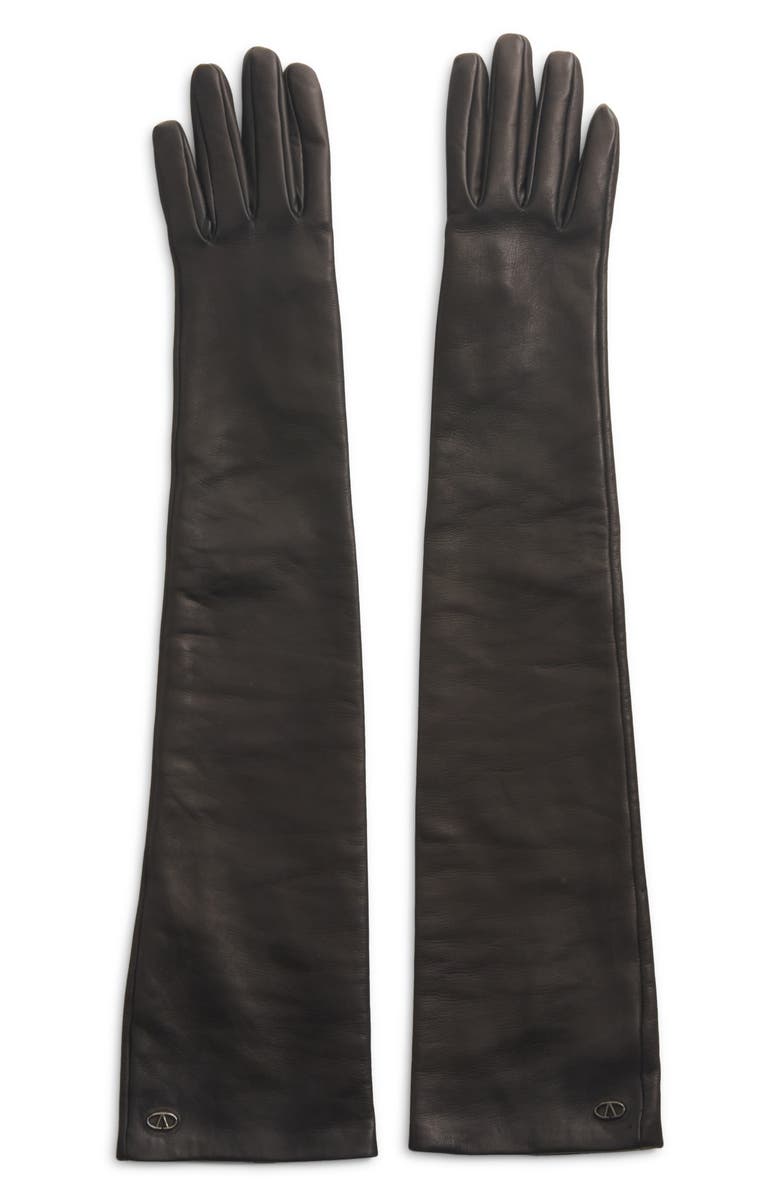 Valentino Garavani VLOGO Long Leather Gloves, Main, color,