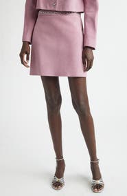 Versace Studded Waist Suede Miniskirt
