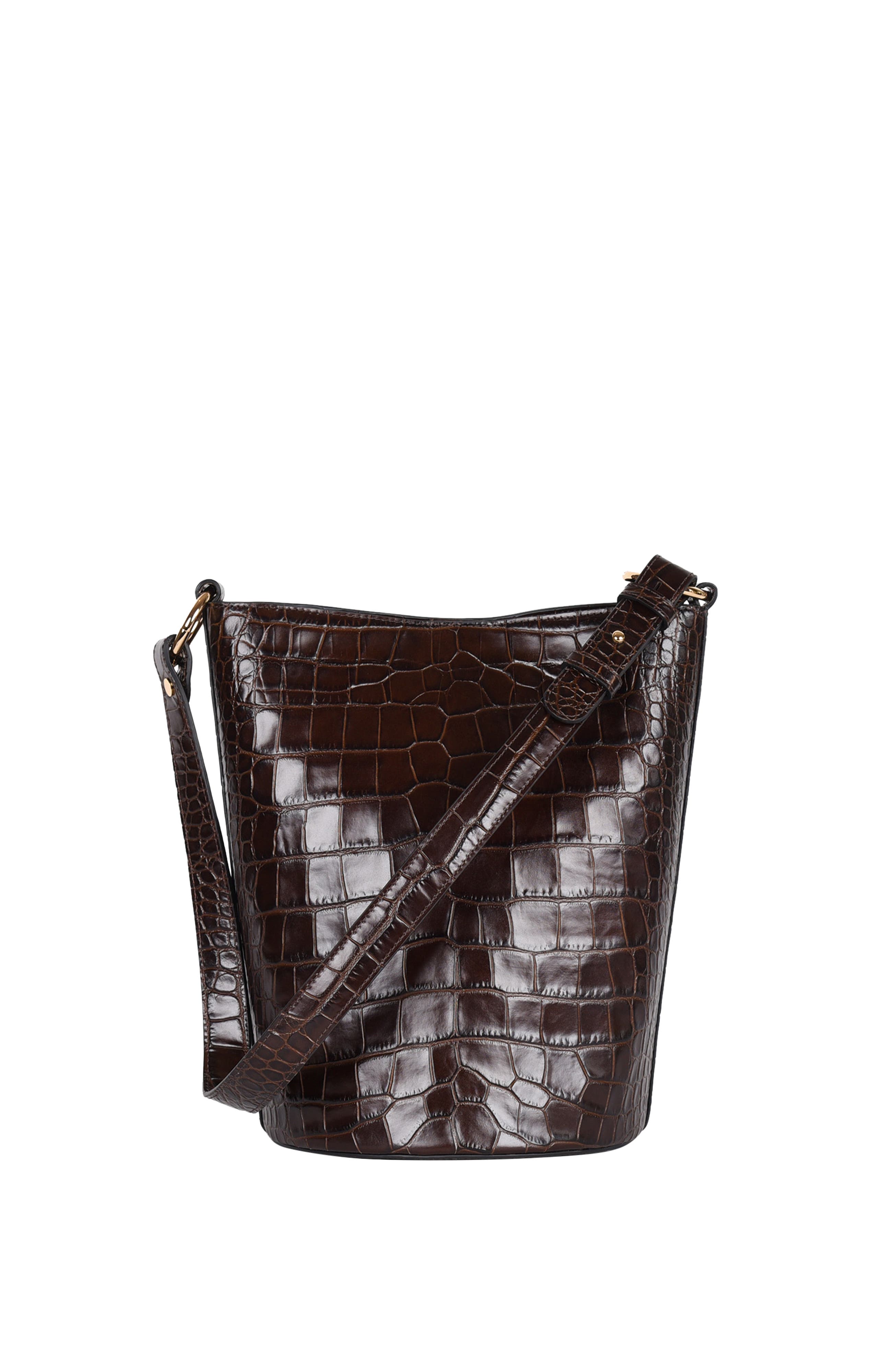 HYER GOODS Upcycled Leather Convertible Bucket Bag, Main, color, 