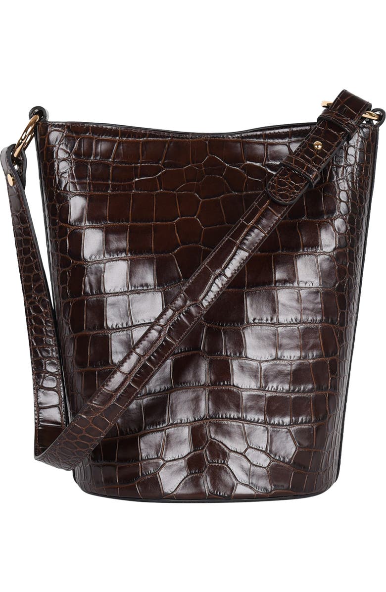 HYER GOODS Upcycled Leather Convertible Bucket Bag, Main, color,