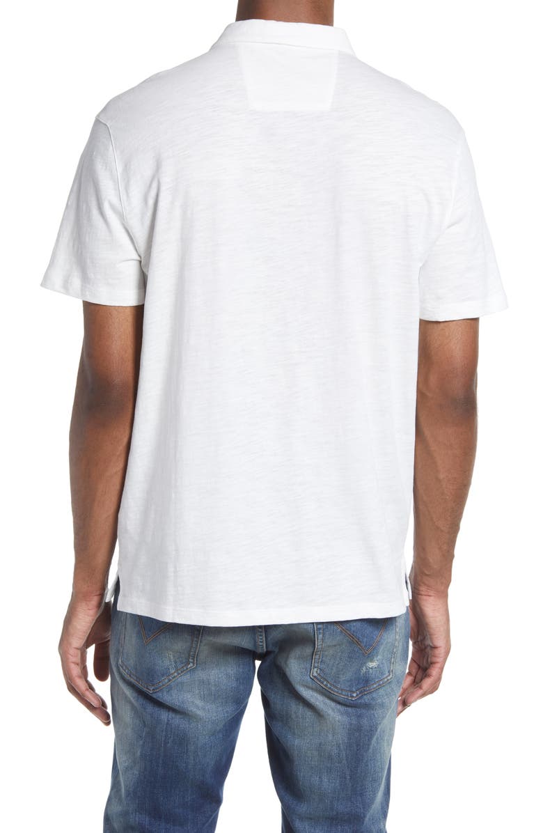 John Varvatos Men's Victor Solid Slub Cotton Polo, Alternate, color, Salt