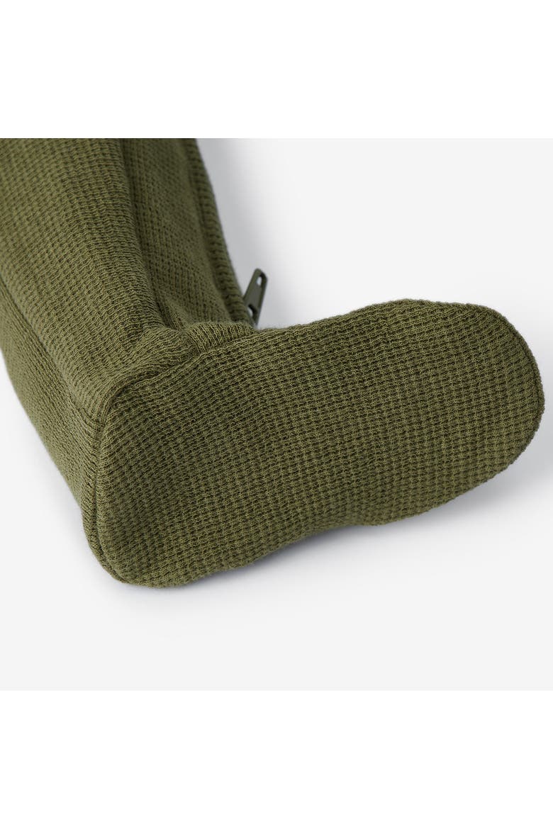 Waffle Zipper Footed Romper, Alternate, color, Olive