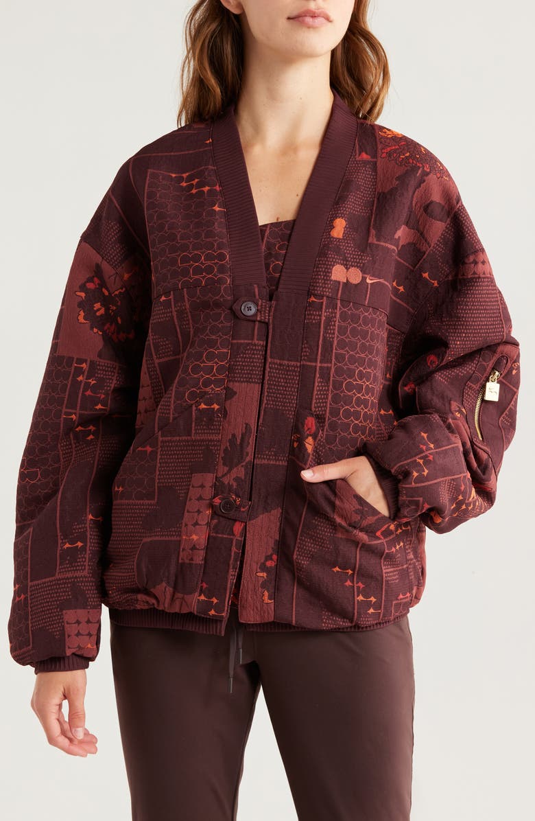 Nike Naomi Osaka Oversize Jacquard Jacket, Alternate, color, Burgundy Crush/ Crimson/ Pony