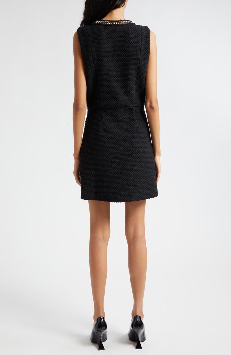 Alice + Olivia Lachlan Front Zip Sleeveless Tweed Dress, Alternate, color, 