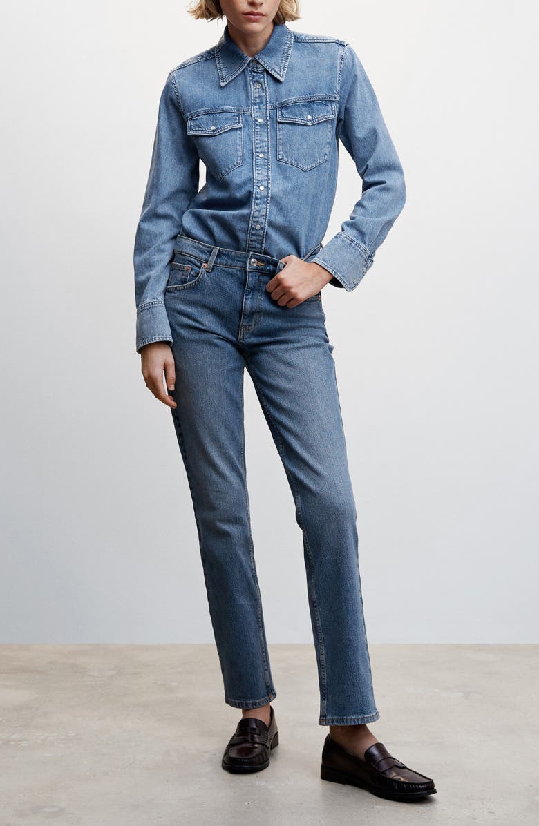 MANGO Stretch Straight Leg Jeans, Alternate, color, 