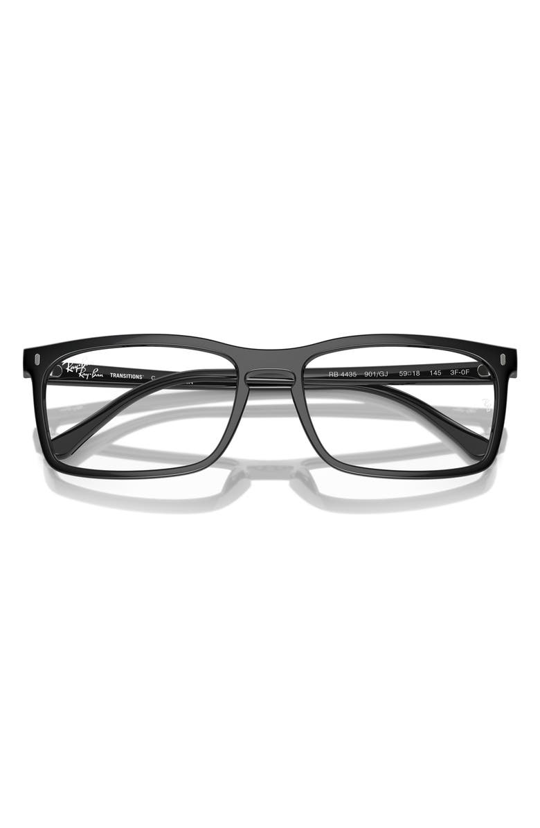 Ray-Ban 59mm Rectangular Optical Glasses, Alternate, color, Black Green